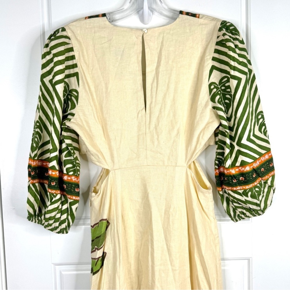 FARM RIO x ANTHROPOLOGIE Palm V-Neck Midi Dress Size S *New with Flaw* - Picture 11 of 16
